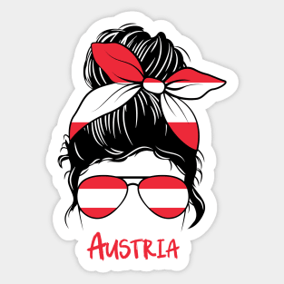 Austria girl, Proud Flag, Austria gift heritage, 	Austrian girlfriend Sticker